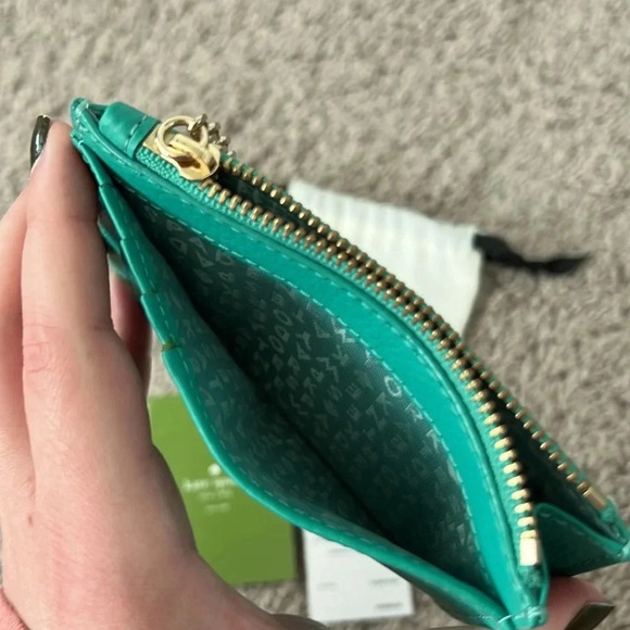 Kate Spade Bitsy Sanders Place Card Wallet in Color Lizard (Teal) with Studs - Picture 7 of 9